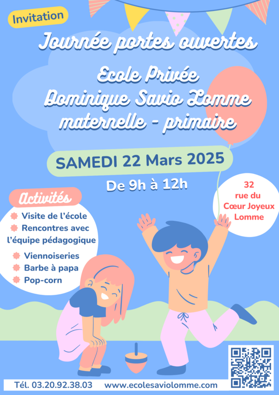 invitation journée portes ouvertes école Dominique Savio Lomme